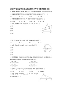 2023年浙江省杭州市余杭区树兰中学中考数学模拟试卷（含解析）