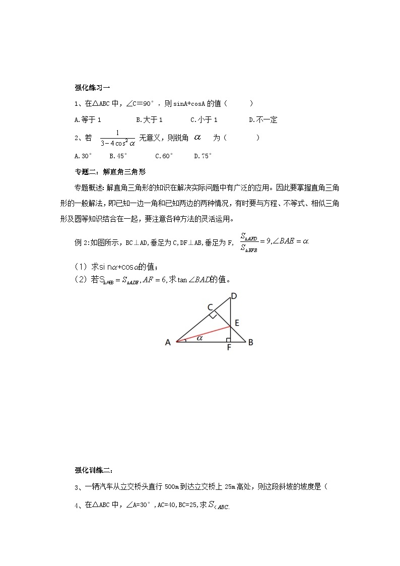 【原创精品】人教版数学九年级下册 28.3.1 《锐角三角函数章末复习》(课件PPT+预习案+教案+分层练习)02