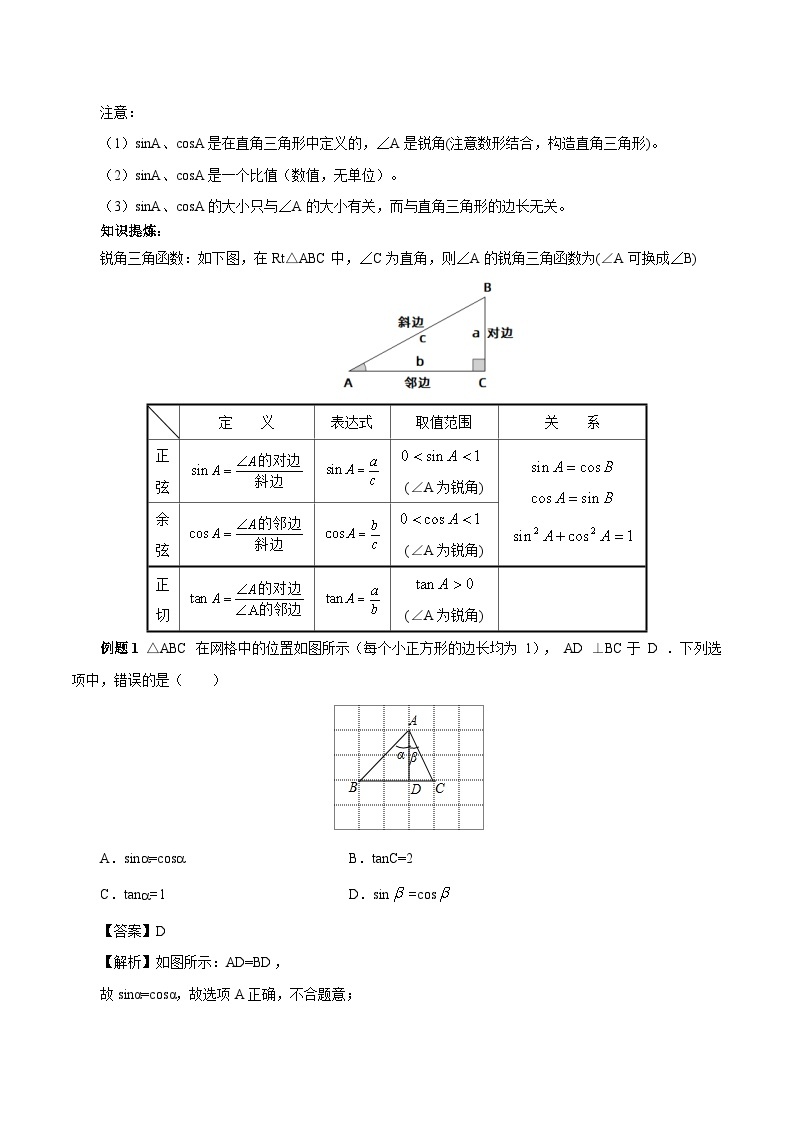 【原创精品】人教版数学九年级下册 28.3.2第15讲《锐角三角函数》重难点解析(课件PPT+预习案+教案+分层练习)03