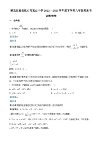 黑龙江省绥化市安达市万宝山镇第一中学2022-2023学年八年级下学期期末数学试题（解析版）