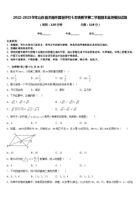 2022-2023学年山东省济南外国语学校七年级数学第二学期期末监测模拟试题含答案