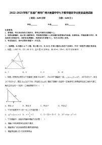 2022-2023学年广东省广州市广州大附属中学七下数学期末学业质量监测试题含答案