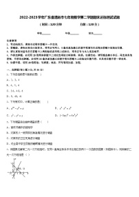 2022-2023学年广东省清远市七年级数学第二学期期末达标测试试题含答案