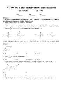 2022-2023学年广东省阳东广雅学校七年级数学第二学期期末质量检测试题含答案