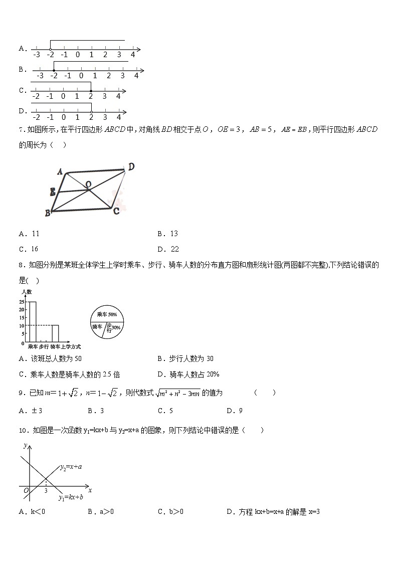 2022-2023学年广西来宾市九级七年级数学第二学期期末综合测试试题含答案第2页
