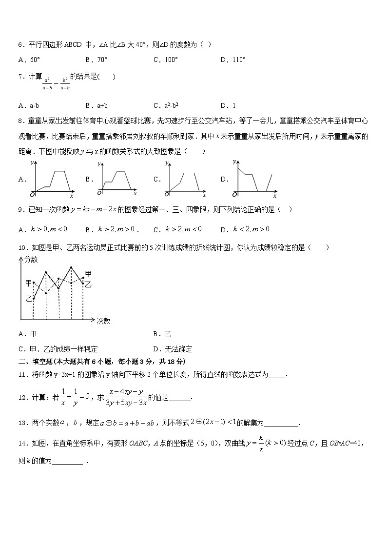 2022-2023学年新疆乌鲁木齐水磨沟区四校联考数学七下期末学业质量监测试题含答案02
