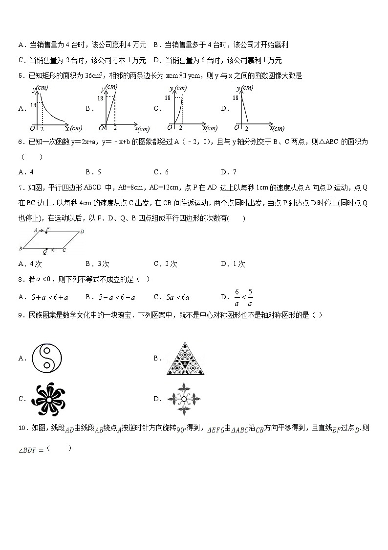 2022-2023学年江苏省扬州市高邮市八校联考数学七年级第二学期期末质量跟踪监视试题含答案第2页