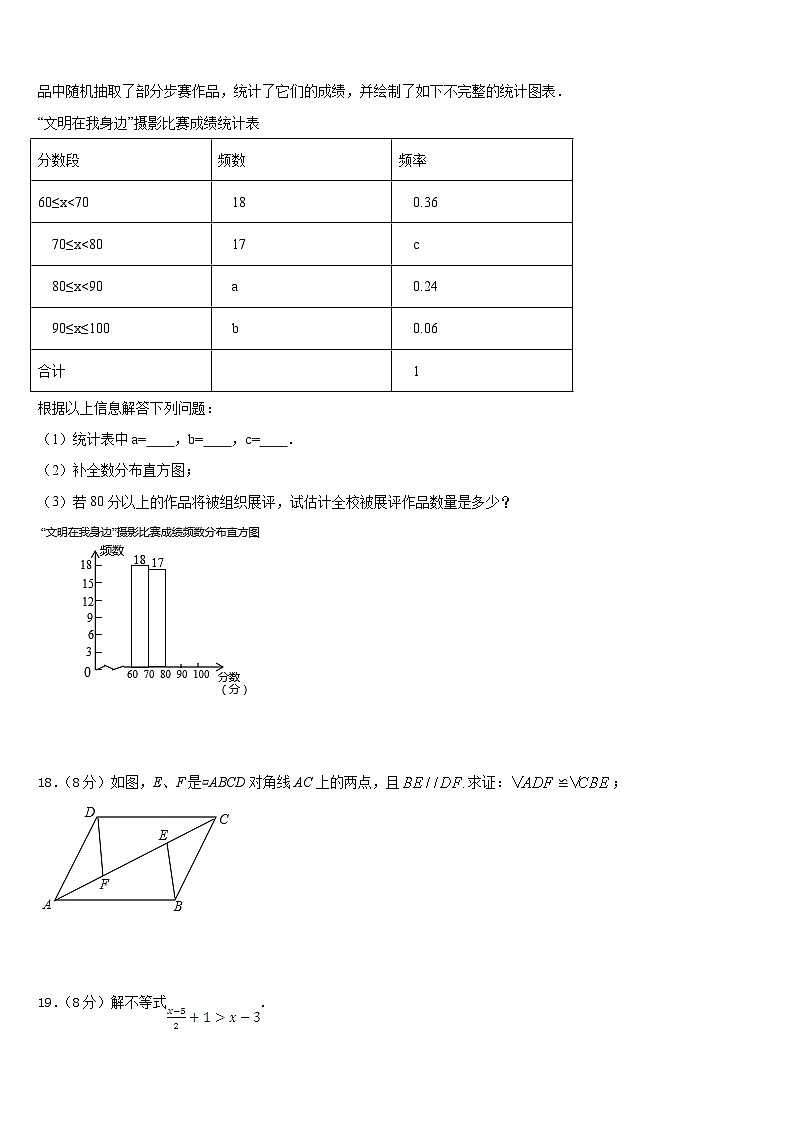 2022-2023学年江苏省江阴初级中学七下数学期末教学质量检测试题含答案第3页