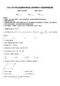 2022-2023学年山东省泰安市泰山区上高中学数学七下期末联考模拟试题含答案