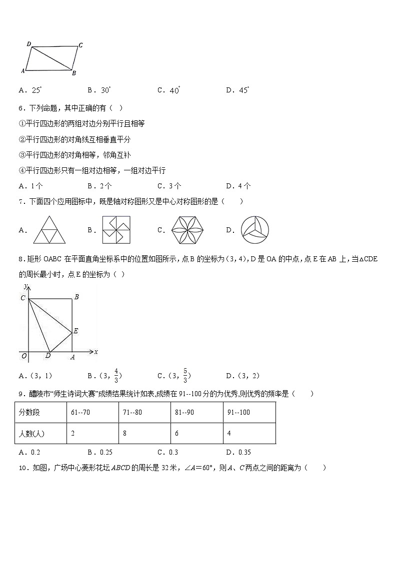 2022-2023学年广东省开平市第二中学数学七年级第二学期期末学业水平测试试题含答案第2页
