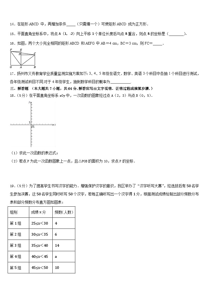 2022-2023学年江苏省泰兴市振宇外国语学校数学七下期末监测模拟试题含答案03