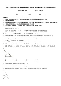 2022-2023学年江苏省无锡市梁溪区民办辅仁中学数学七下期末检测模拟试题含答案