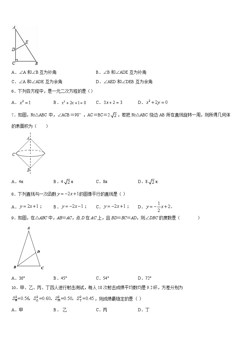 2022-2023学年河北省石家庄市行唐县七下数学期末复习检测模拟试题含答案第2页