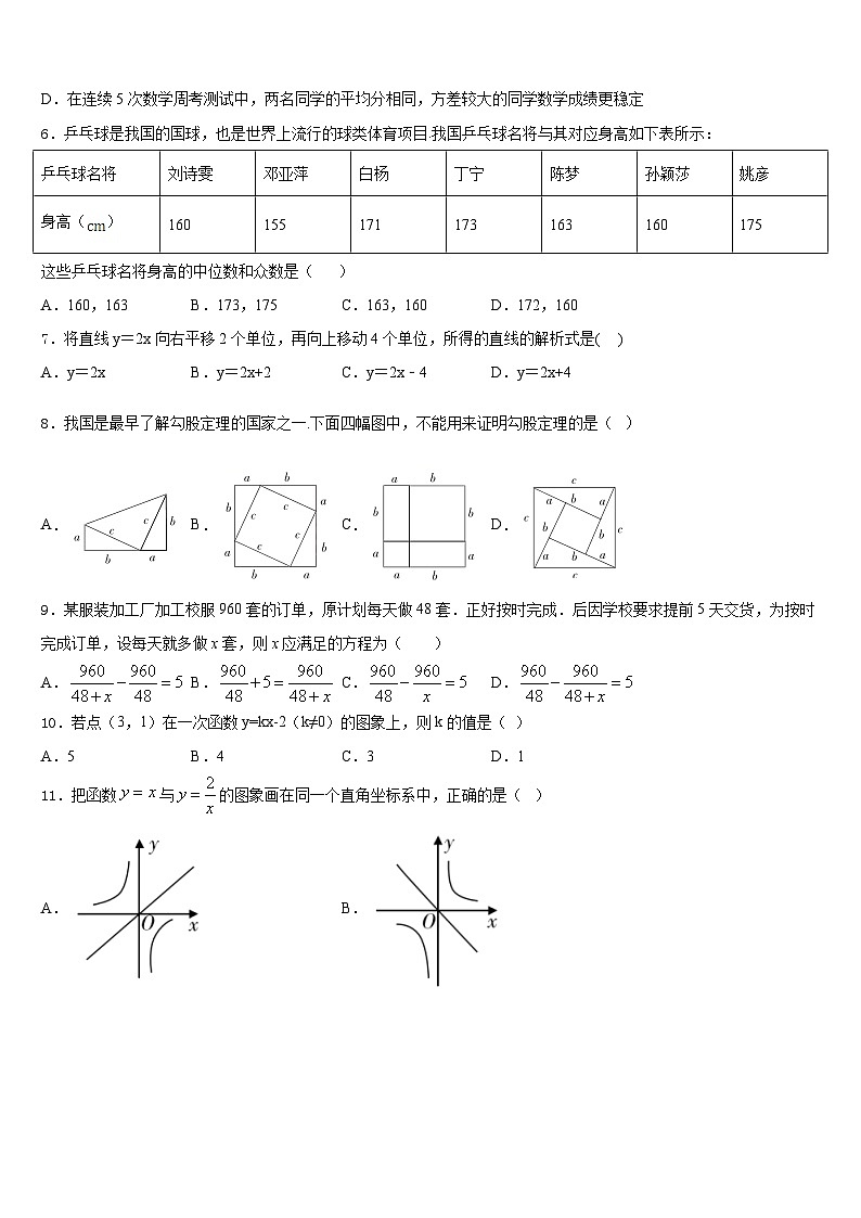 2022-2023学年河北省邯郸市永区数学七年级第二学期期末综合测试模拟试题含答案第2页