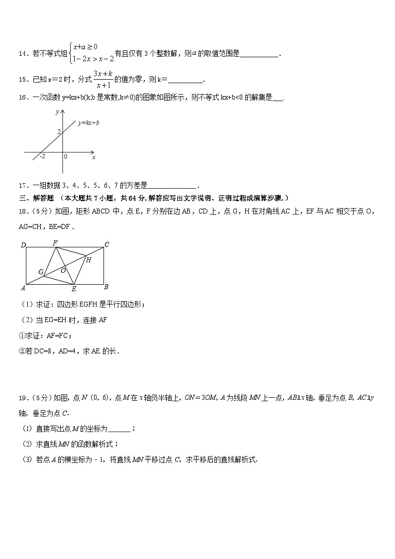 2022-2023学年河南省周口一中学数学七下期末监测模拟试题含答案03