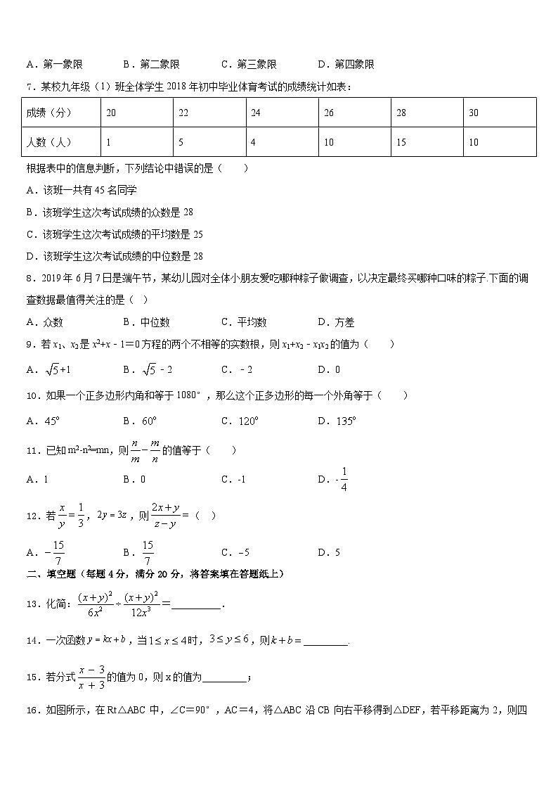 2022-2023学年河南省新乡辉县联考数学七下期末教学质量检测模拟试题含答案02