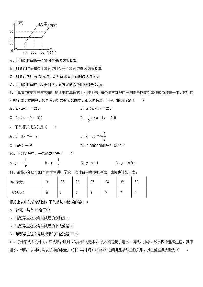 2022-2023学年河南省长葛市第一初级中学数学七年级第二学期期末达标检测模拟试题含答案第3页