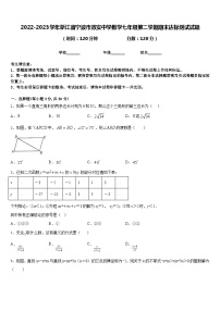 2022-2023学年浙江省宁波市效实中学数学七年级第二学期期末达标测试试题含答案