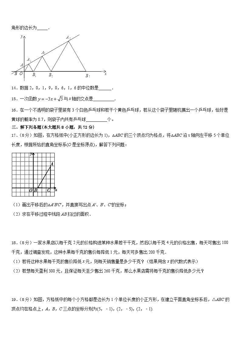 2022-2023学年浙江省台州市坦头中学七下数学期末学业质量监测试题含答案第3页