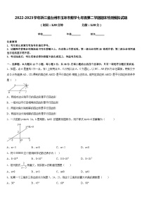 2022-2023学年浙江省台州市玉环市数学七年级第二学期期末检测模拟试题含答案