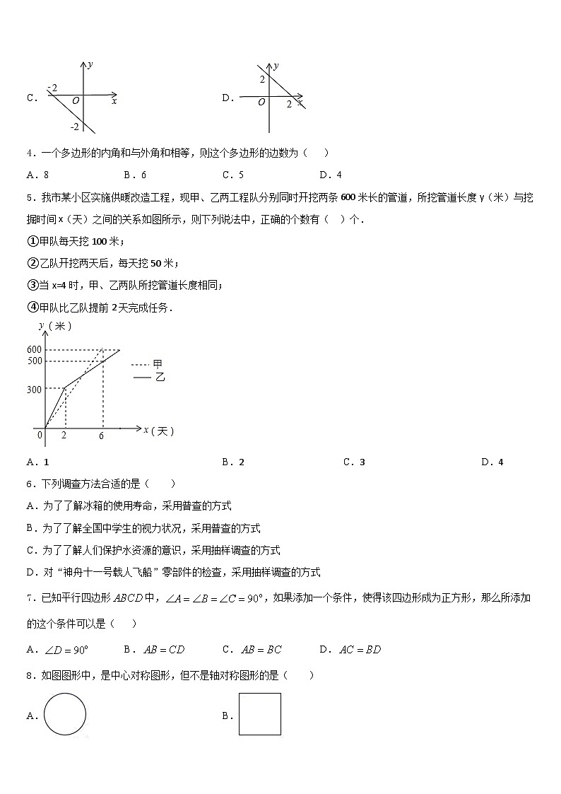 2022-2023学年海南省白沙县七年级数学第二学期期末学业质量监测模拟试题含答案02
