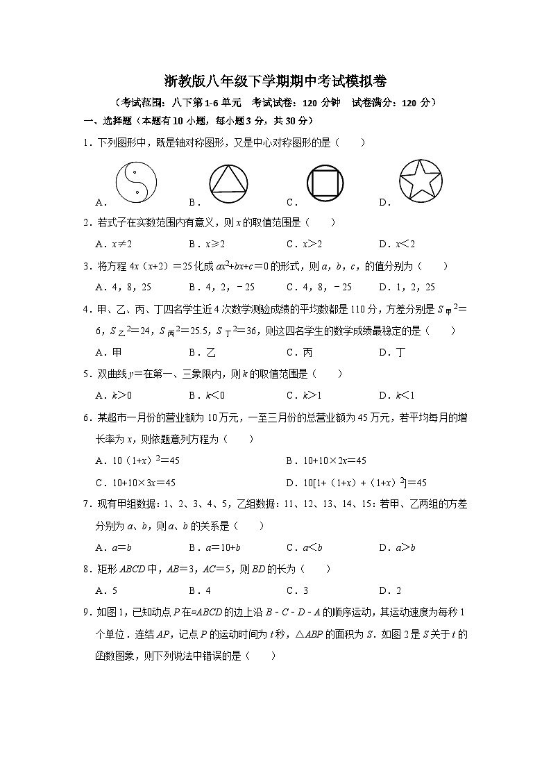 2023-2024学年八年级下学期期中考试模拟卷-2023-2024学年八年级数学下册重难点及章节分类精品讲义(浙教版)01