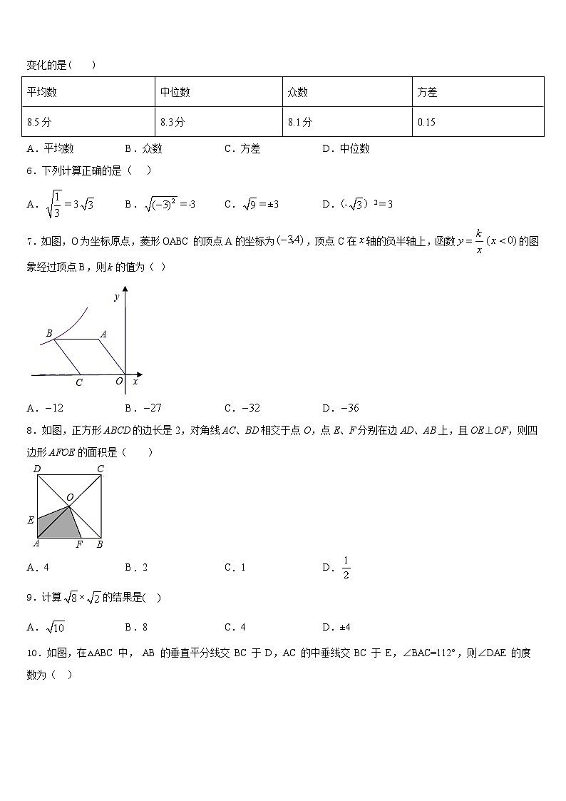 2022-2023学年湖南省长沙市湖南师大附中高新实验中学七下数学期末达标检测试题含答案02