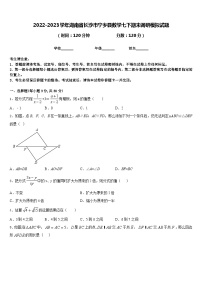 2022-2023学年湖南省长沙市宁乡县数学七下期末调研模拟试题含答案