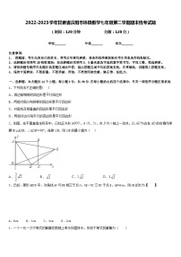 2022-2023学年甘肃省庆阳市环县数学七年级第二学期期末统考试题含答案