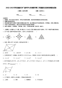 2022-2023学年湖南长沙广益中学七年级数学第二学期期末达标检测模拟试题含答案