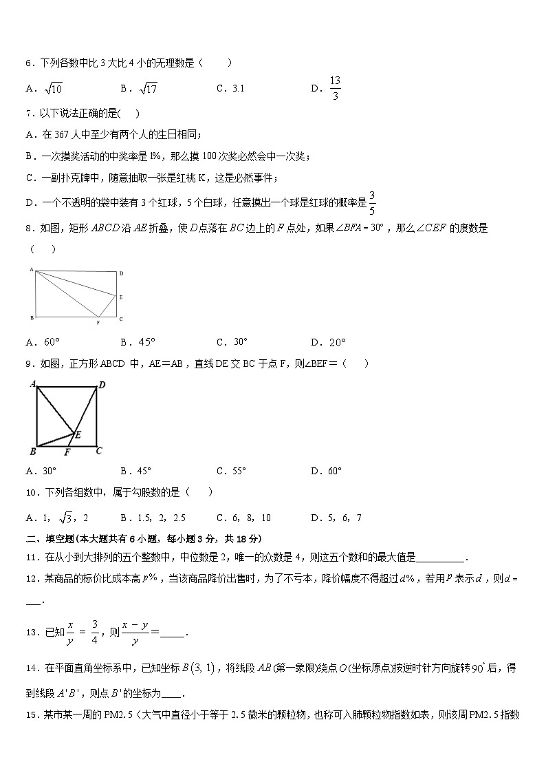 2022-2023学年玉树市重点中学七年级数学第二学期期末统考试题含答案02