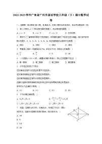 2022-2023学年广东省广州外国语学校八年级（下）期中数学试卷（含解析）