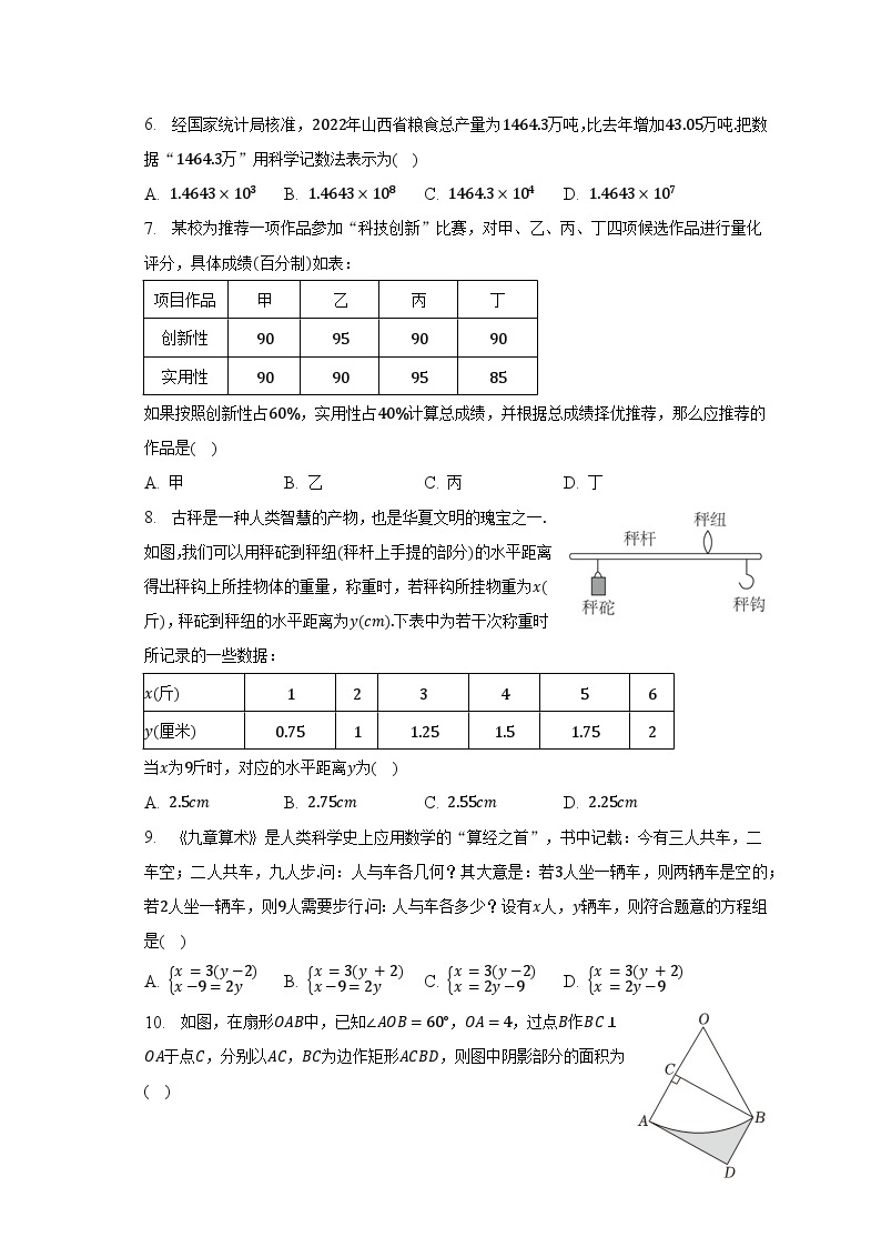 2023年山西省临汾市多校联考中考数学模拟试卷（二）（含解析）02