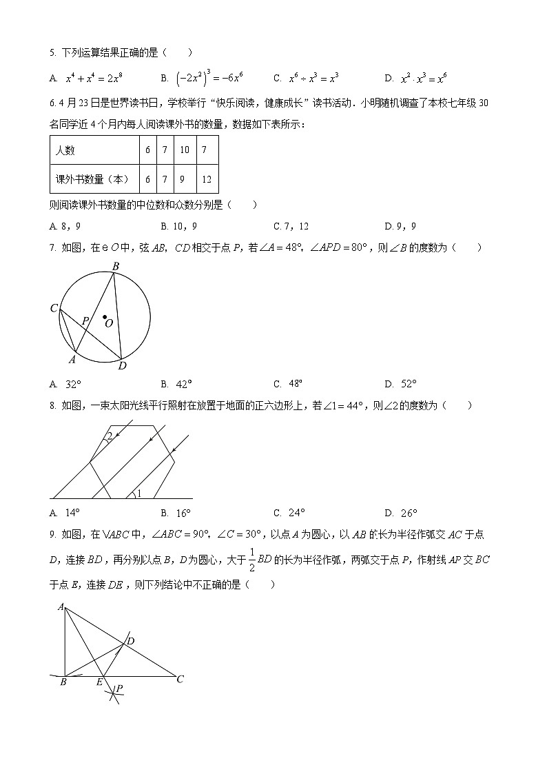2023年山东省枣庄市中考数学真题02