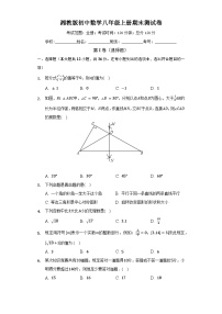 【阶段测试】湘教版数学八年级上册--期末测试数学卷（较易 含答案）