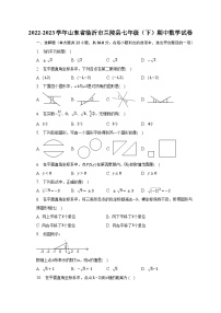 2022-2023学年山东省临沂市兰陵县七年级（下）期中数学试卷（含解析）