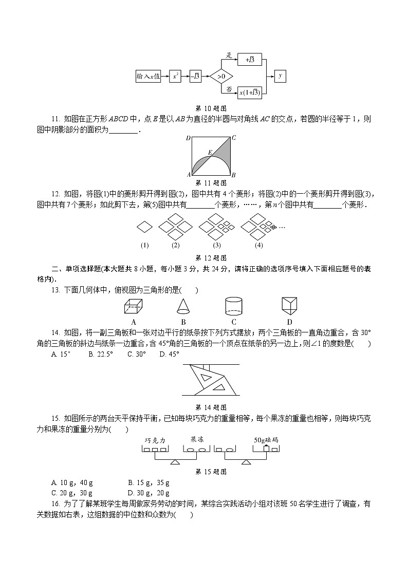 中考数学真题：2019年青海省初中毕业升学考试02