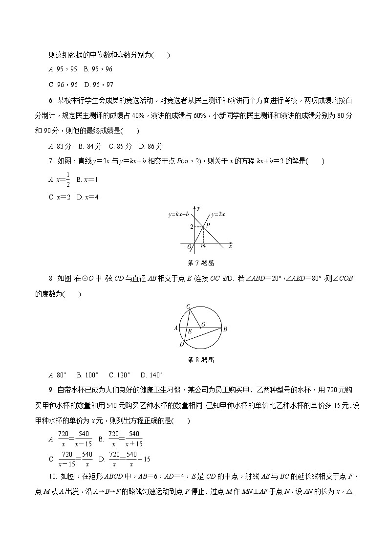 中考数学真题：2021年抚顺铁岭市初中毕业生学业考试02