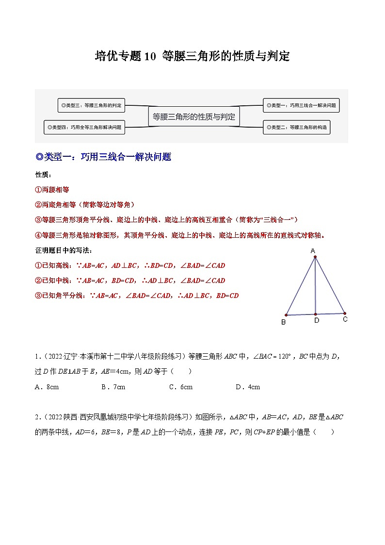 培优专题10 等腰三角形的性质与判定-2023-2024学年八年级数学上册精选专题培优讲与练（人教版）01
