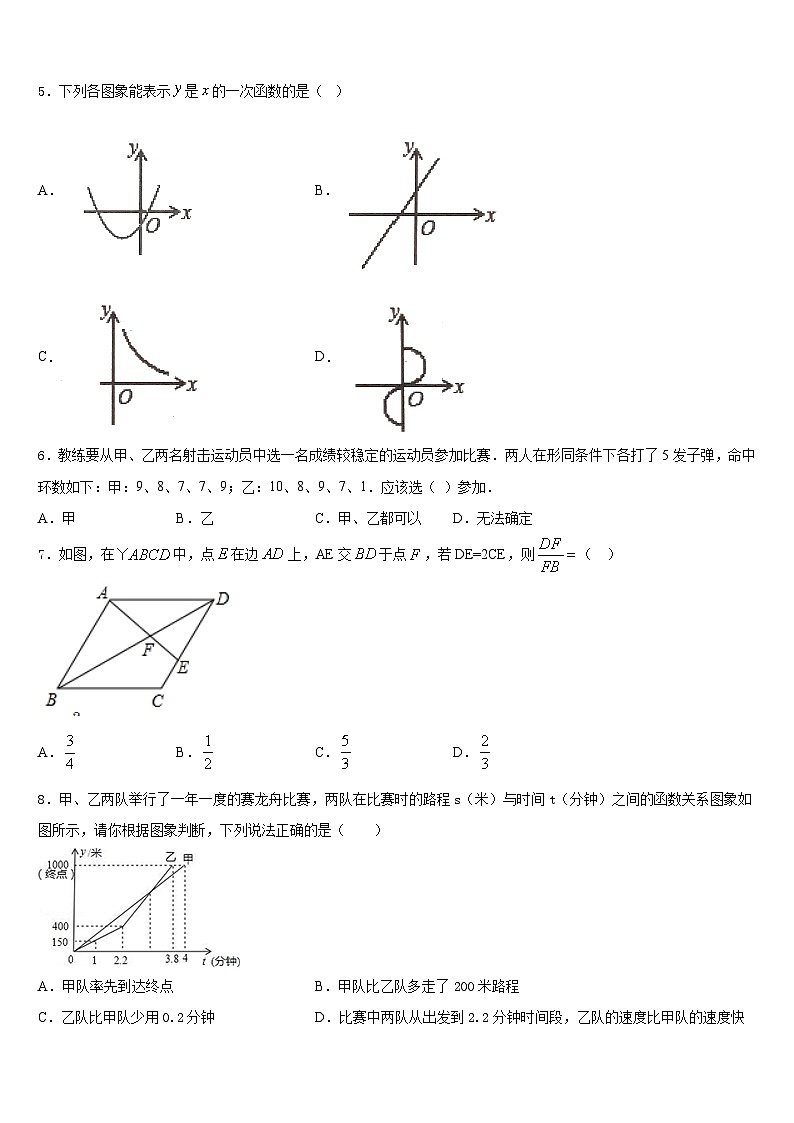 2022-2023学年福建省漳州市平和第一中学七年级数学第二学期期末联考模拟试题含答案第2页