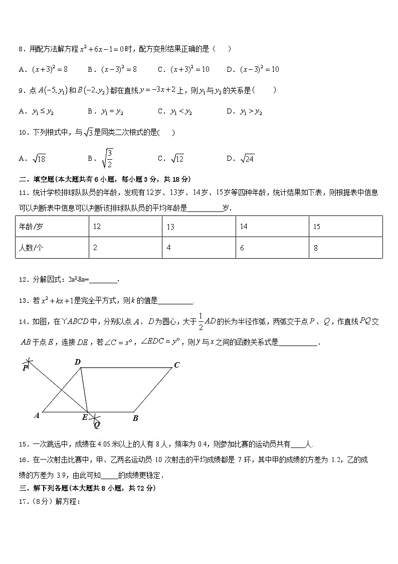 2022-2023学年福建省龙岩市北城中学数学七年级第二学期期末经典模拟试题含答案02