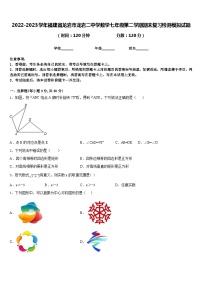 2022-2023学年福建省龙岩市龙岩二中学数学七年级第二学期期末复习检测模拟试题含答案