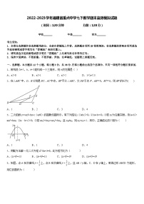 2022-2023学年福建省重点中学七下数学期末监测模拟试题含答案