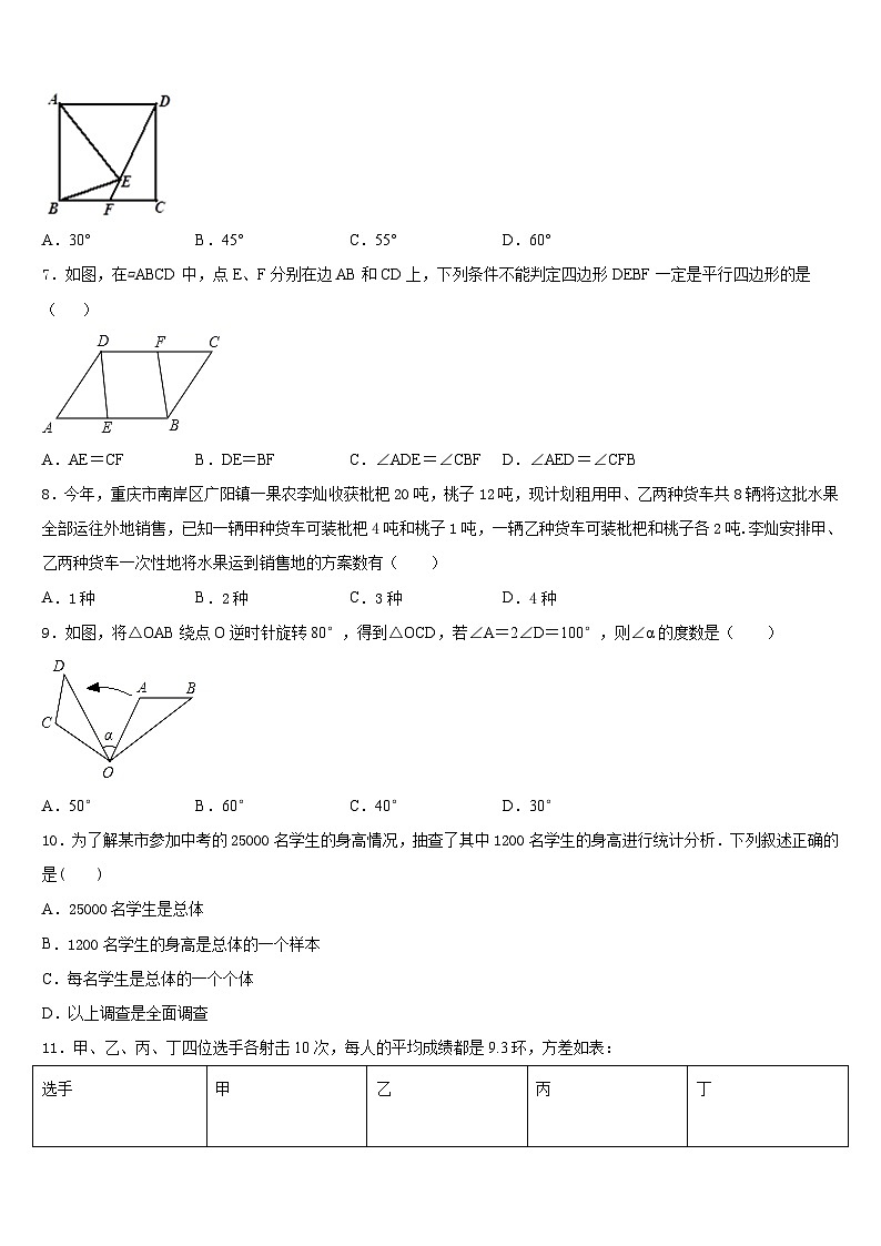 2022-2023学年辽宁大连甘井子区育文中学数学七下期末预测试题含答案第2页