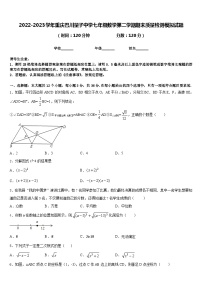 2022-2023学年重庆巴川量子中学七年级数学第二学期期末质量检测模拟试题含答案