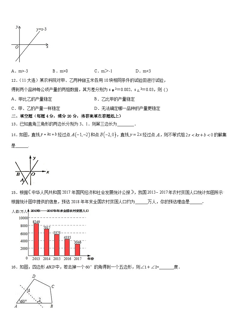 2022-2023学年陕西省宝鸡凤翔县联考七下数学期末达标测试试题含答案第3页