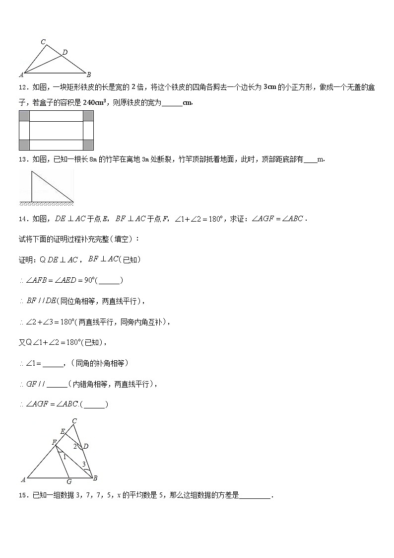 上海市闵行区信宏中学2022-2023学年七下数学期末质量检测试题含答案第3页