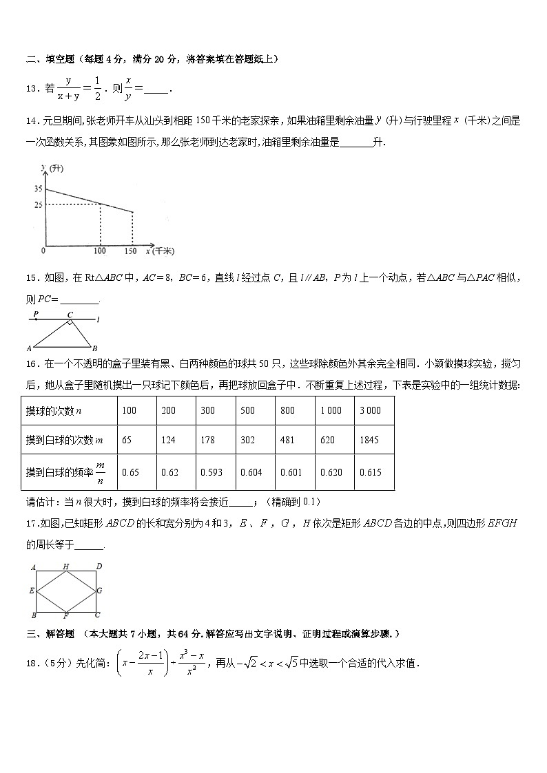 云南省临沧市临翔区第一中学2022-2023学年数学七下期末综合测试模拟试题含答案03