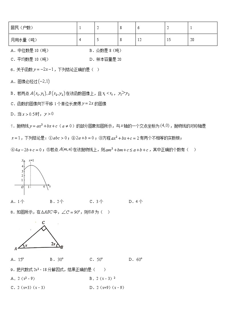 内蒙古自治区赤峰市2022-2023学年七下数学期末经典模拟试题含答案02
