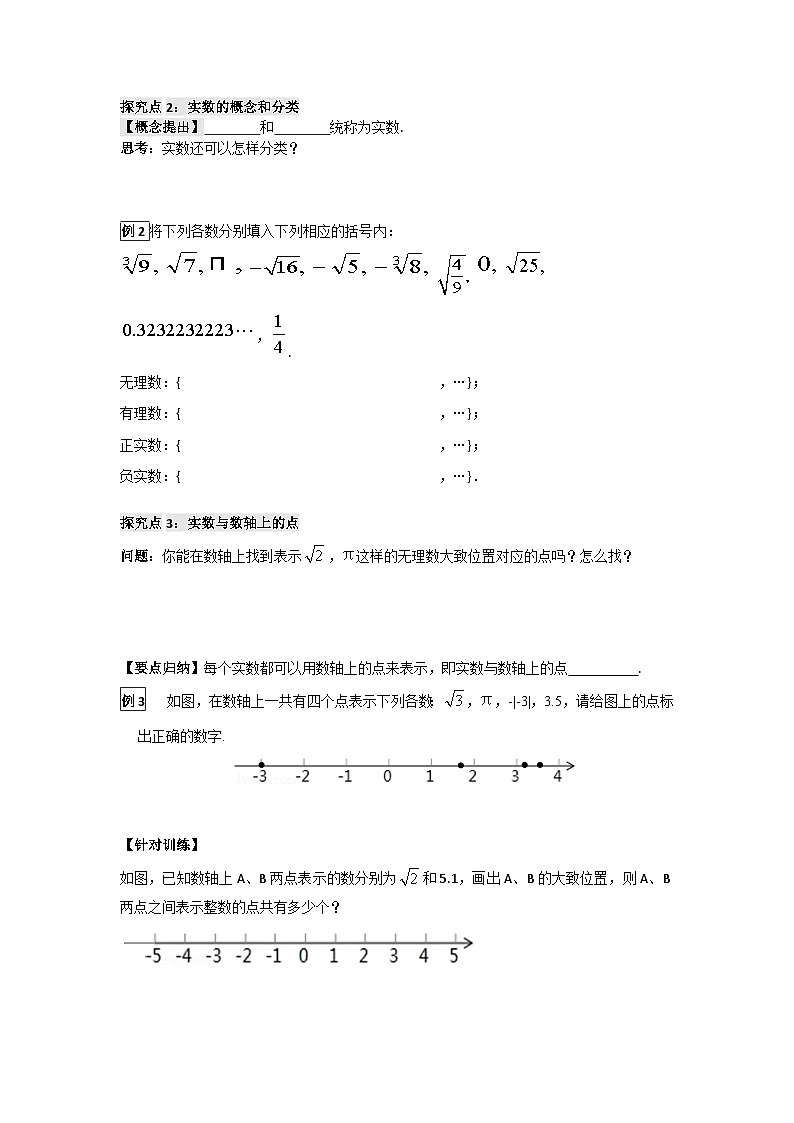 华师大版数学八年级上册 11.2 第1课时 实数的概念及分类  学案（含答案）02